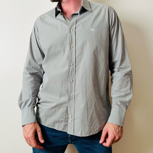 Burberry London button down shirt polka dot grey - Picture 2 of 10